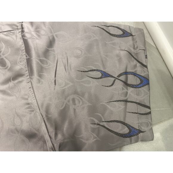 Mens MT:2 XL S/S Button Down 55/45 Rayon Hot Rod Racing Design Silver - Picture 5 of 6